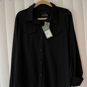 Lysse Black Wrinkle Free Button Down